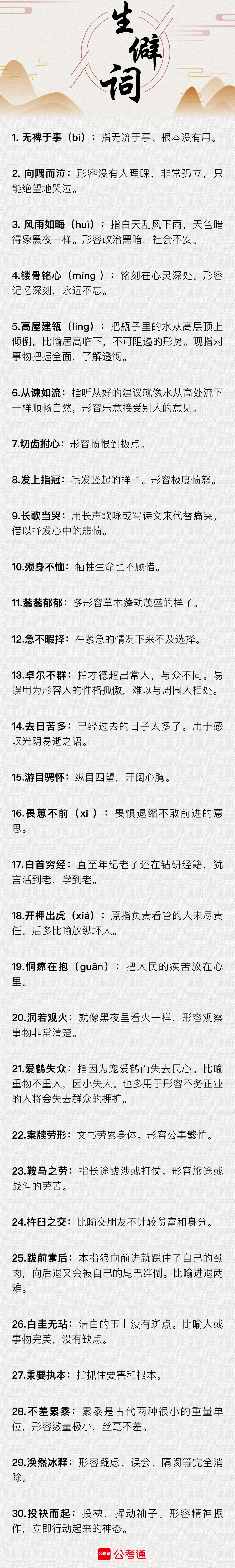 行測中的生僻詞，看完這篇遇到就不怕了（六）